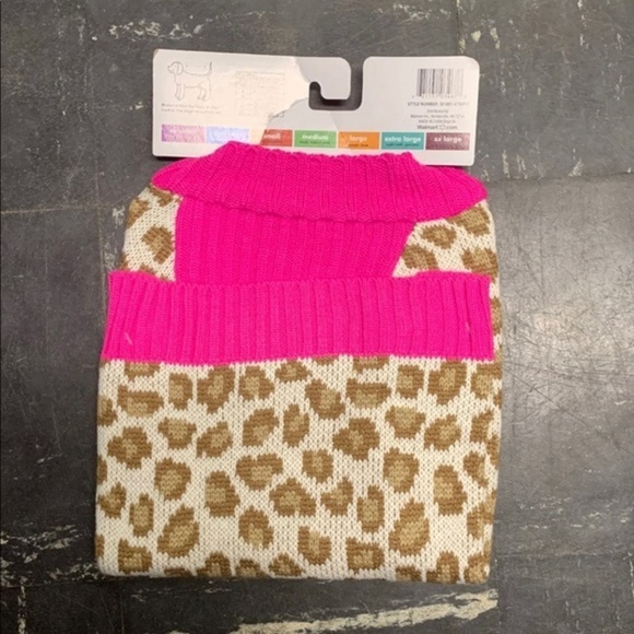New Pink Leopard Dog Sweater - Picture 2 of 3